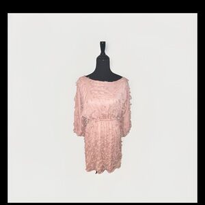 Blu Pepper Blush Pink Mini Dress with Textured Ruching